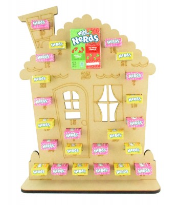 6mm Nerds Candy Sweets Holder Advent Calendar - Gingerbread House